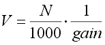 [ntc3] - V = N/1000 * 1/gain