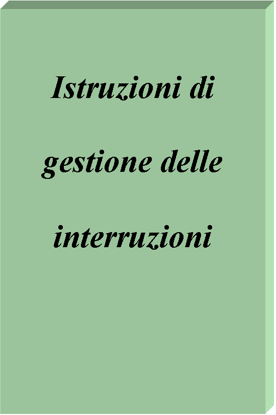 Casella di testo: Istruzioni di gestione delle interruzioni
